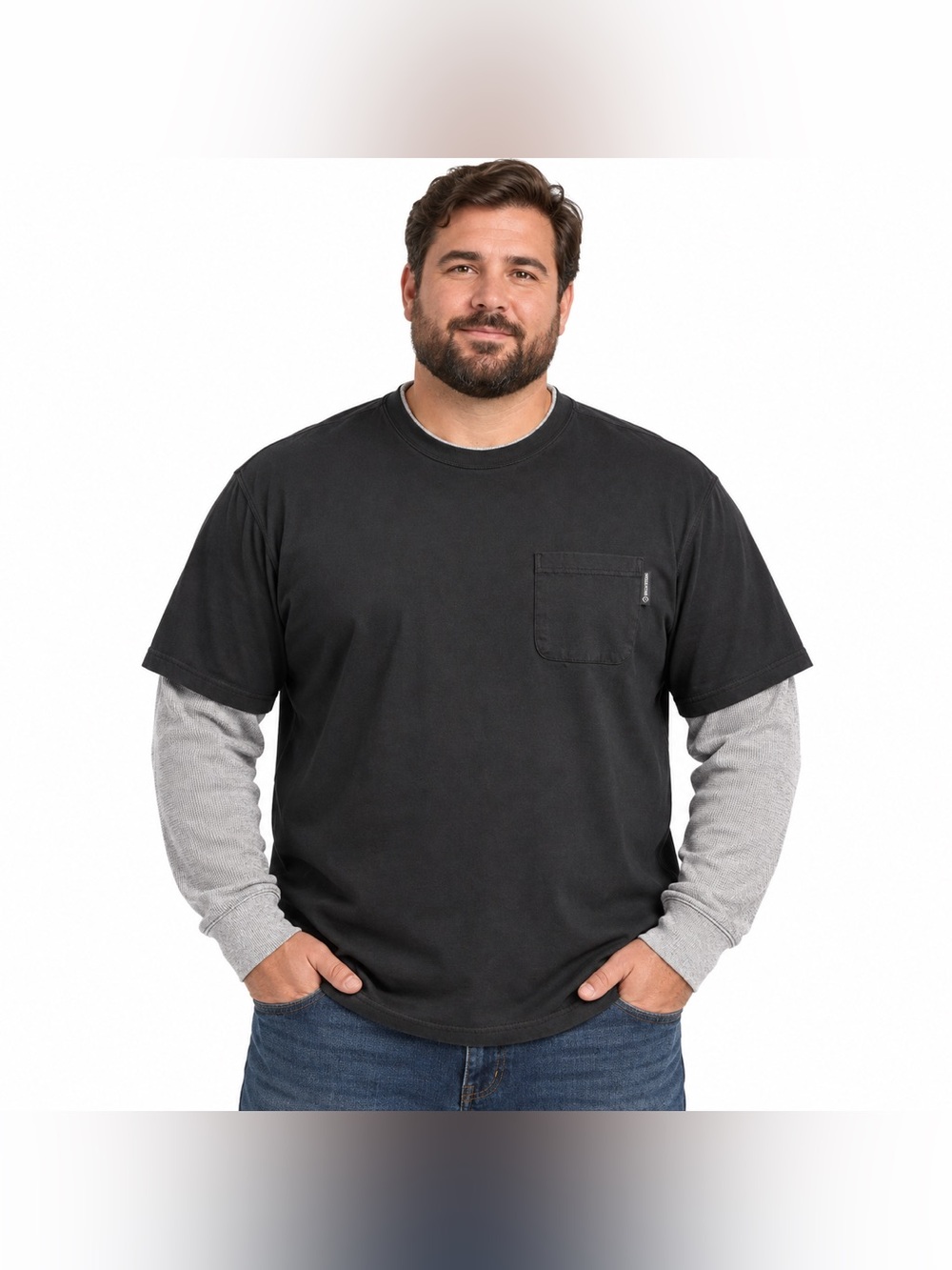Wolverine Miter II Layered Thermal Shirt Men XL Black Gray Pocket Workwear